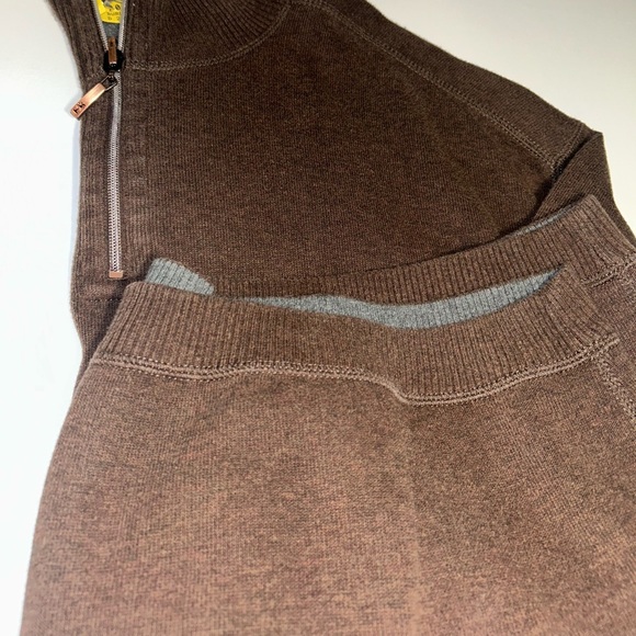 Tommy Bahama Men's 1/4 Zip Pullover Knit Sweater Brown Solid Mock Neck Cotton - Picture 10 of 12